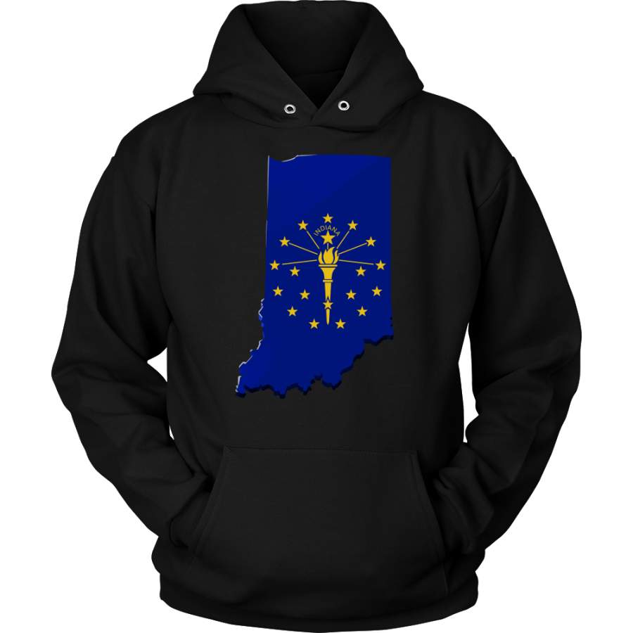 Indiana State Indianapolis Flag Map U.S.A Hoodie