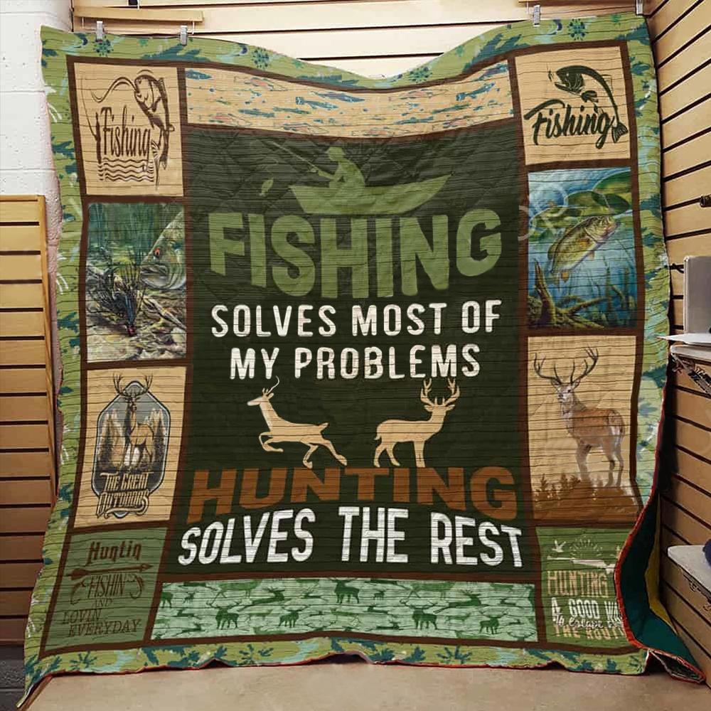 Fishing And Hunting Fleece Blanket | Adult 60×80 inch | Youth 45×60 inch | Colorful | BK3655