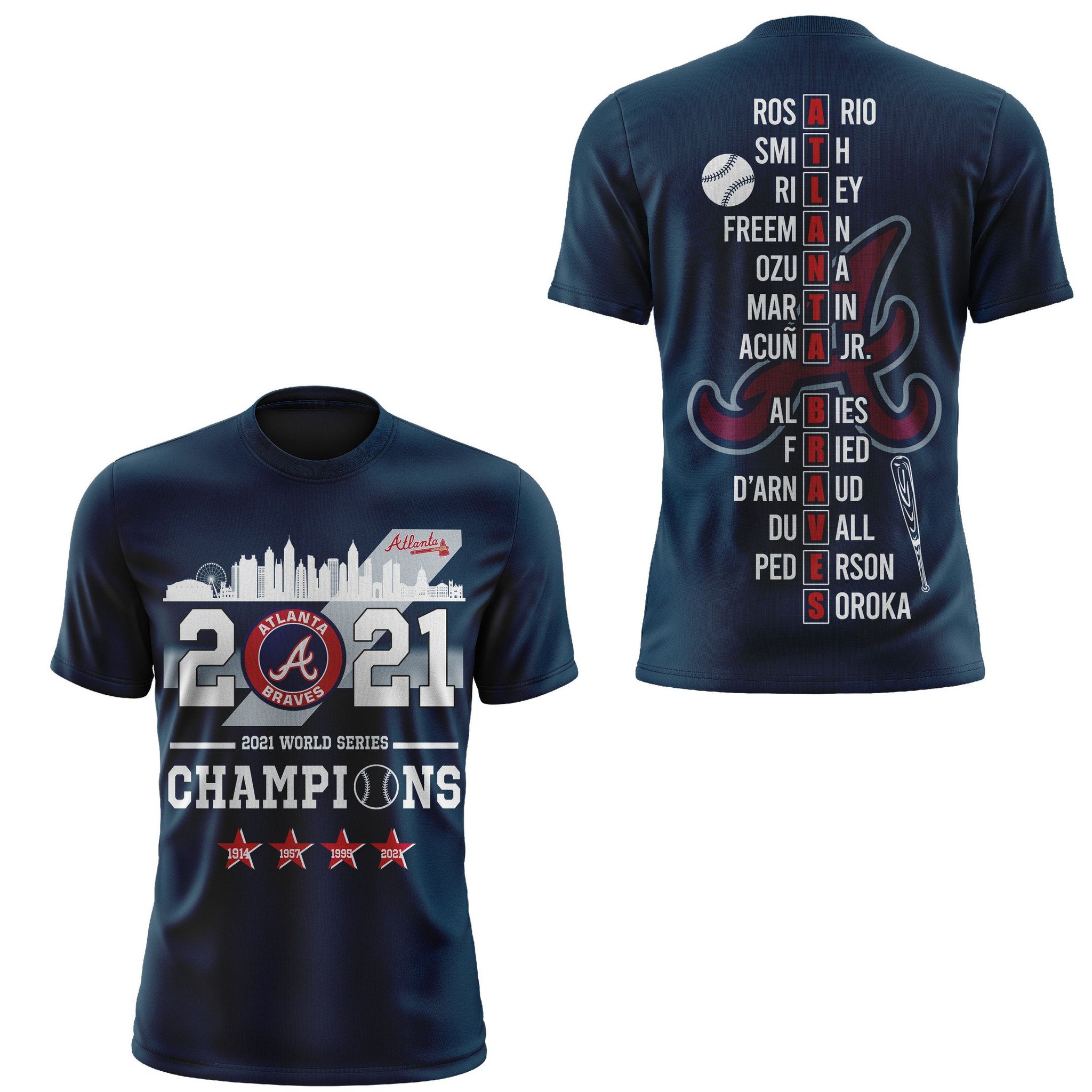 Atlanta Braves 2021 World Series Champions 3D T-Shirt And Sweatshirt ?C Saleoff 051121