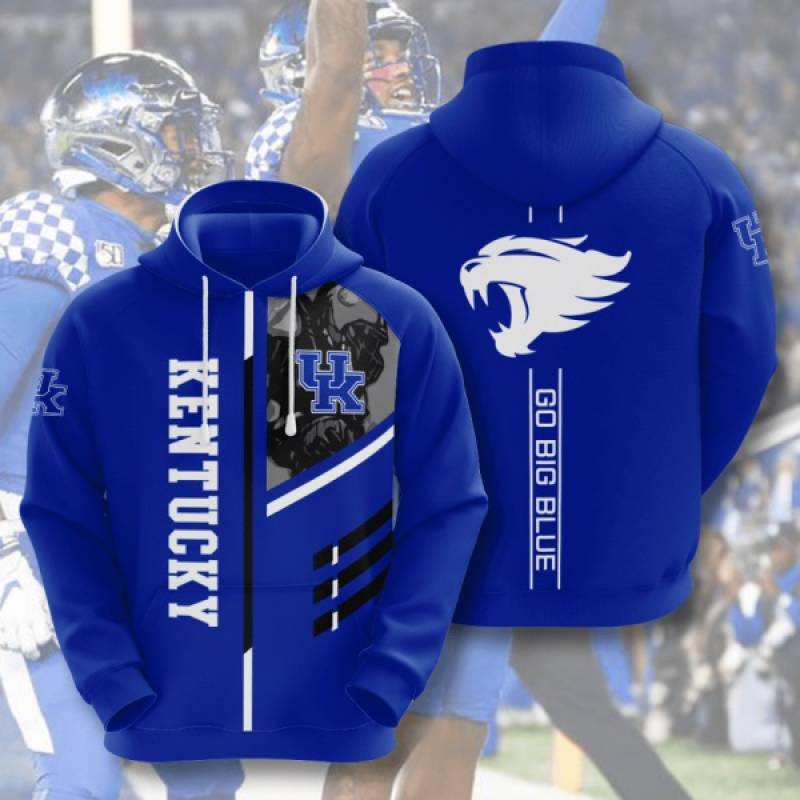 Go Big Blue Kentucky Wildcats 3D Hoodie- Teasearch3D 200220