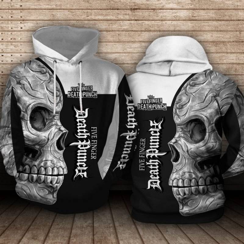 Five Finger Death Punch Skull 3D Hoodie and T-shirt-saleoff