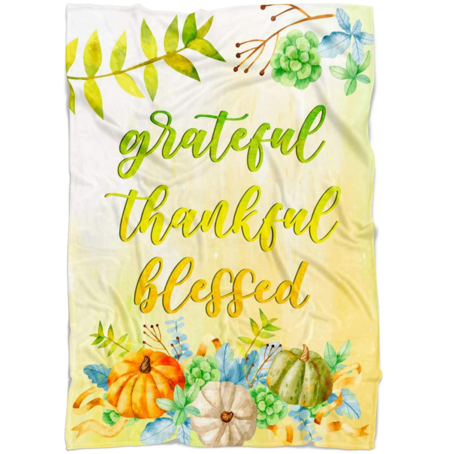 Grateful Thankful Blessed Fleece Blanket | Adult 60×80 inch | Youth 45×60 inch | Colorful | BK2723