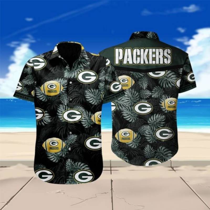 Green bay packers floral hawaiian shirt – Maria