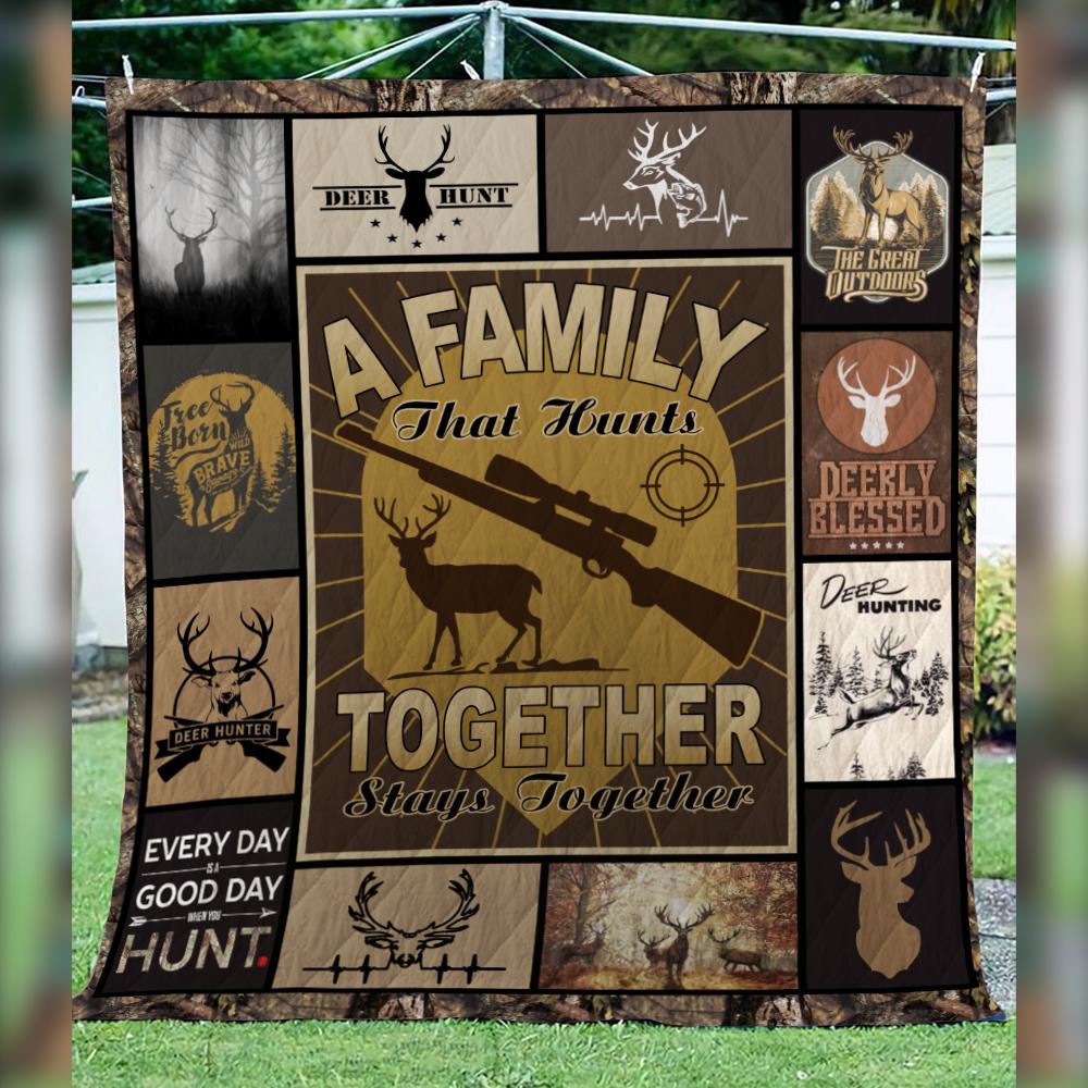 Hunting A Family Fleece Blanket | Adult 60×80 inch | Youth 45×60 inch | Colorful | BK3640