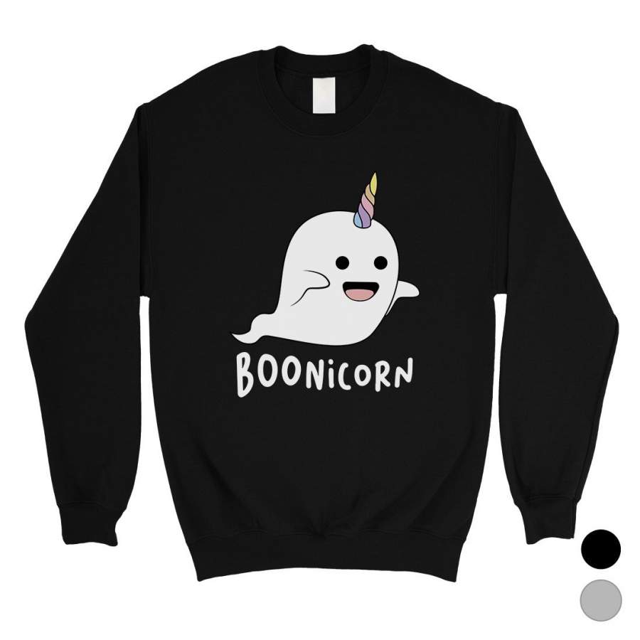 Boonicorn Cute Halloween Ghost Unicorn Unisex Crewneck Sweatshirt