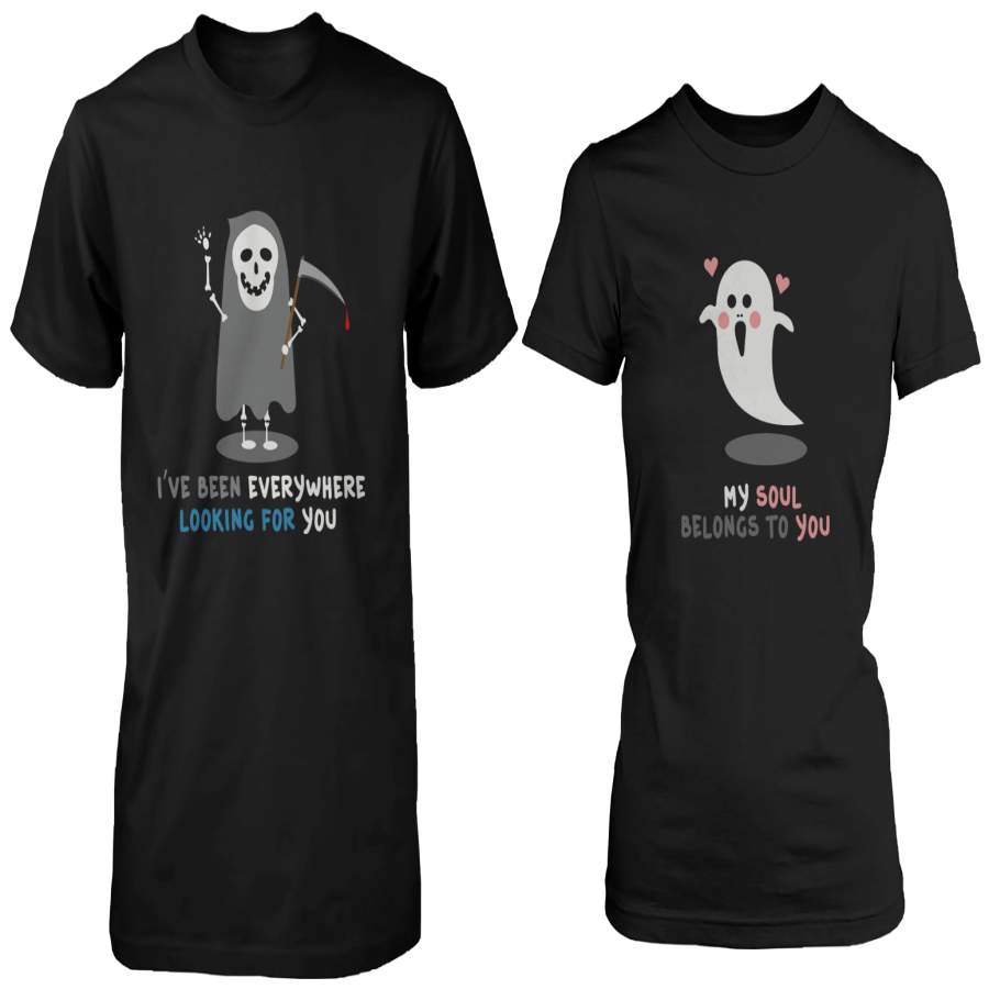 Cute Ghost Lovers Matching Couple Shirts (Set)