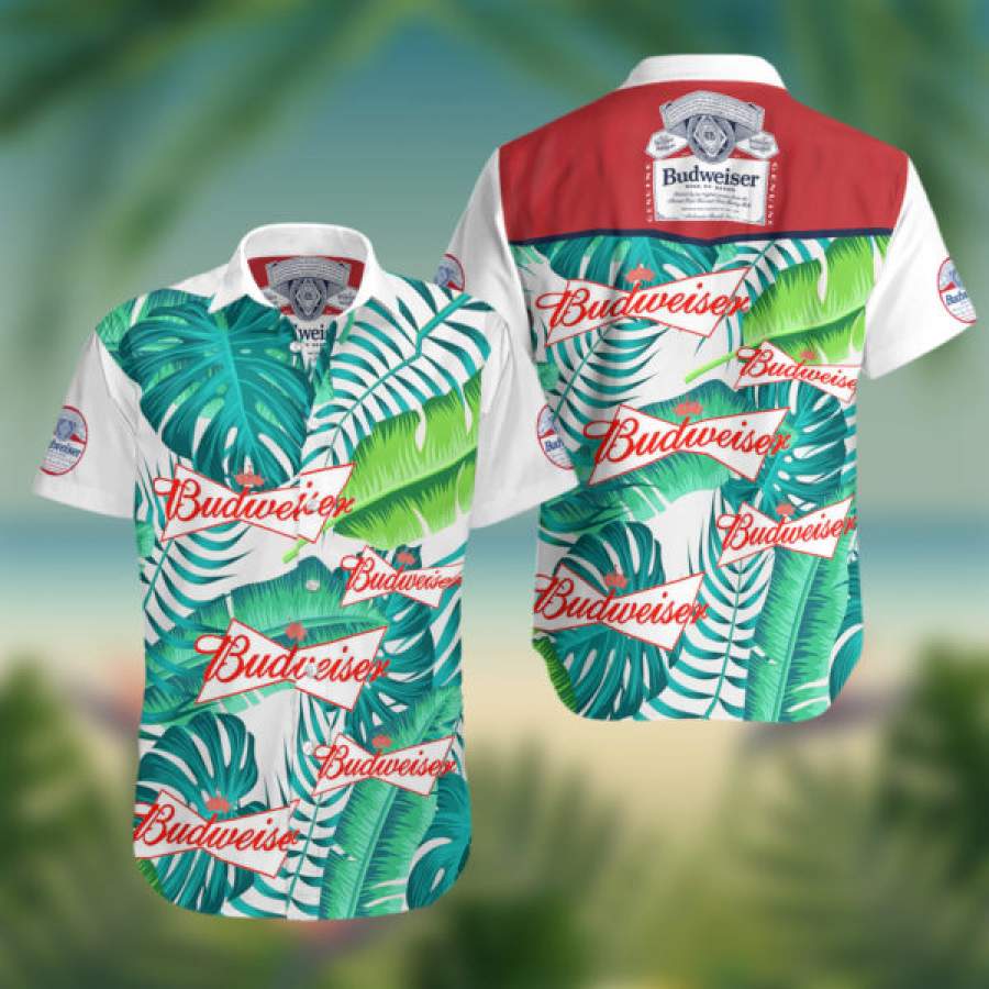 Budweiser Beer Summer Hawaiian Beach Shirt