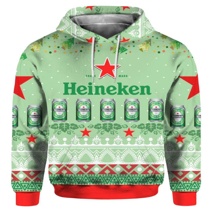 Heineken Beer 3D Print Ugly Christmas Sweater