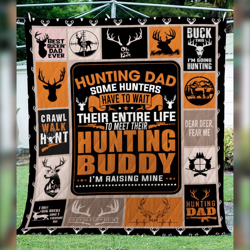 Hunting Dad Fleece Blanket | Adult 60×80 inch | Youth 45×60 inch | Colorful | BK3652