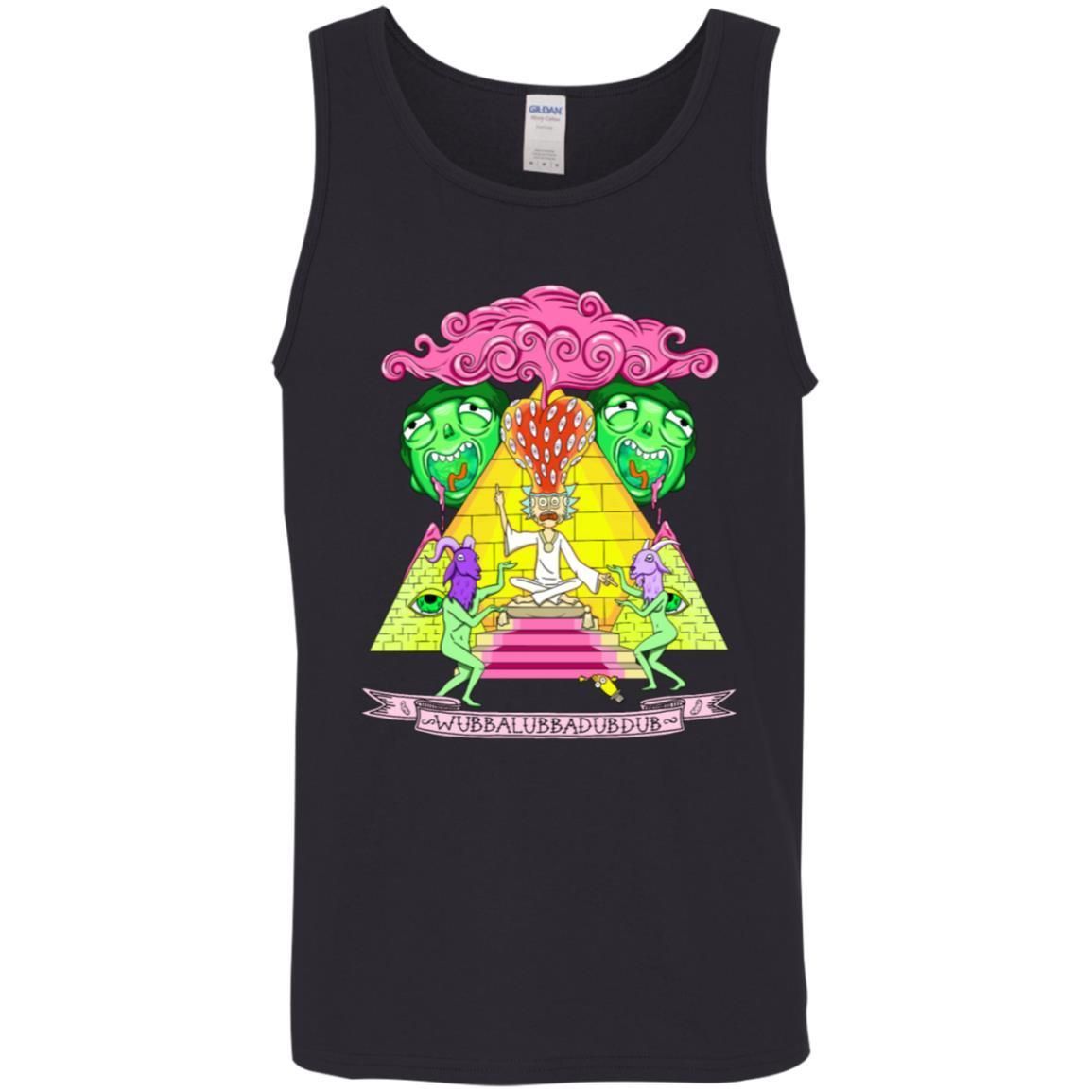 Rick And Morty Pyramid With Catchphrase Men Tank Top