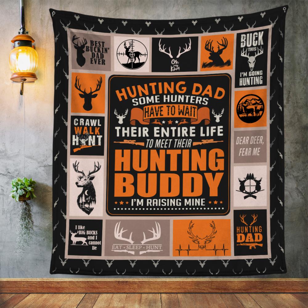 Hunting Dad Fleece Blanket | Adult 60×80 inch | Youth 45×60 inch | Colorful | BK3706