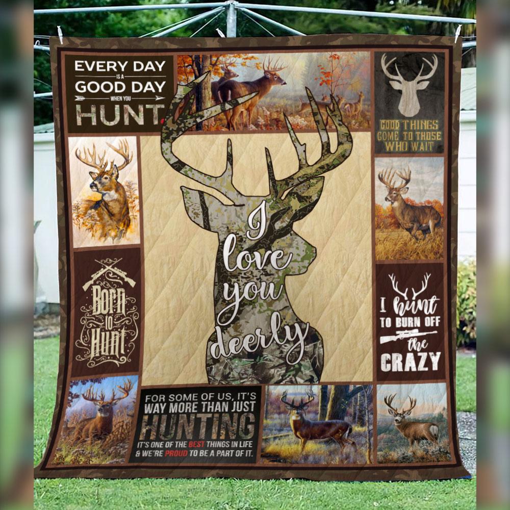 Hunting Love You Deerly Fleece Blanket | Adult 60×80 inch | Youth 45×60 inch | Colorful | BK3625