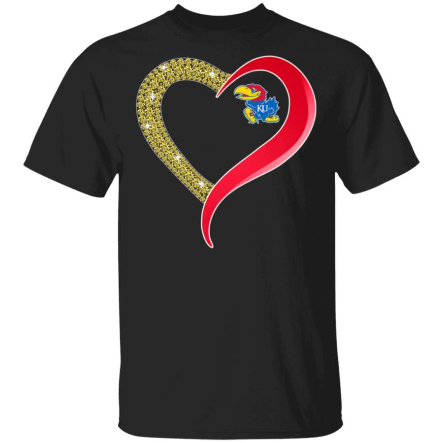 Kansas Jayhawks Diamond Heart TShirt Apparel