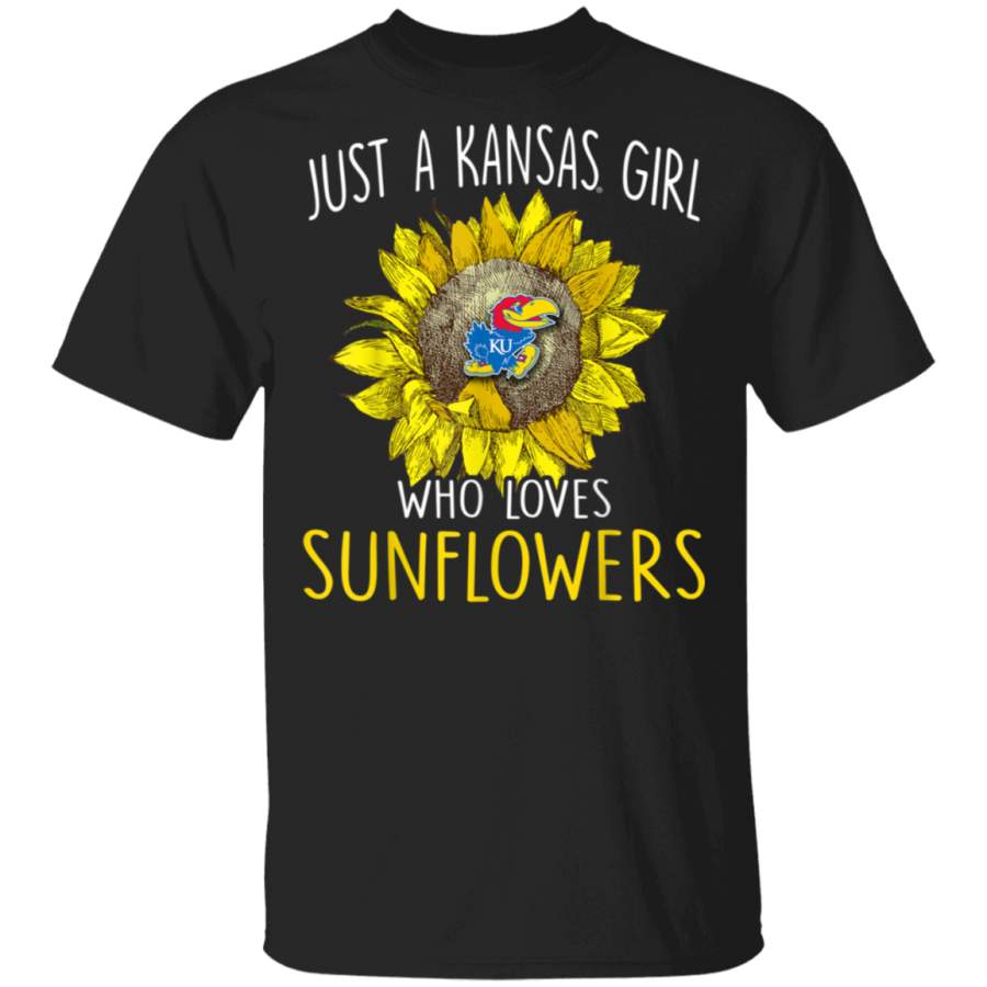 Kansas Jayhawks Just A Girl Loves Sunflower TShirt