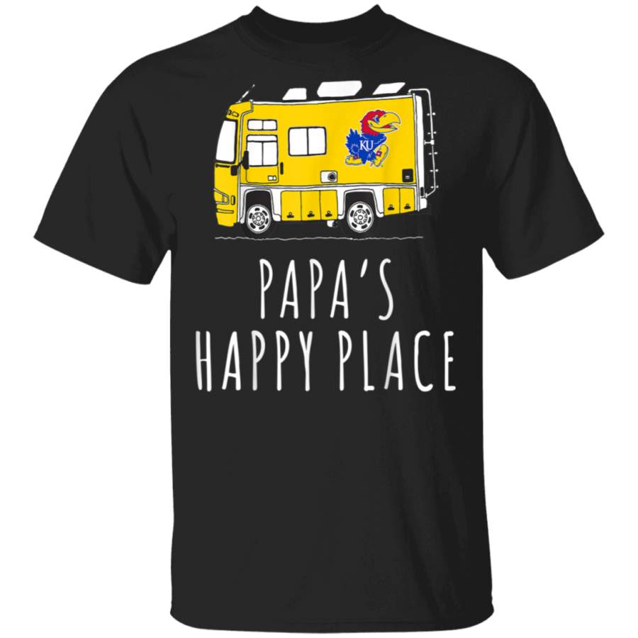 Kansas Jayhawks Camping Papas Happy Place Team Alumni TShirt