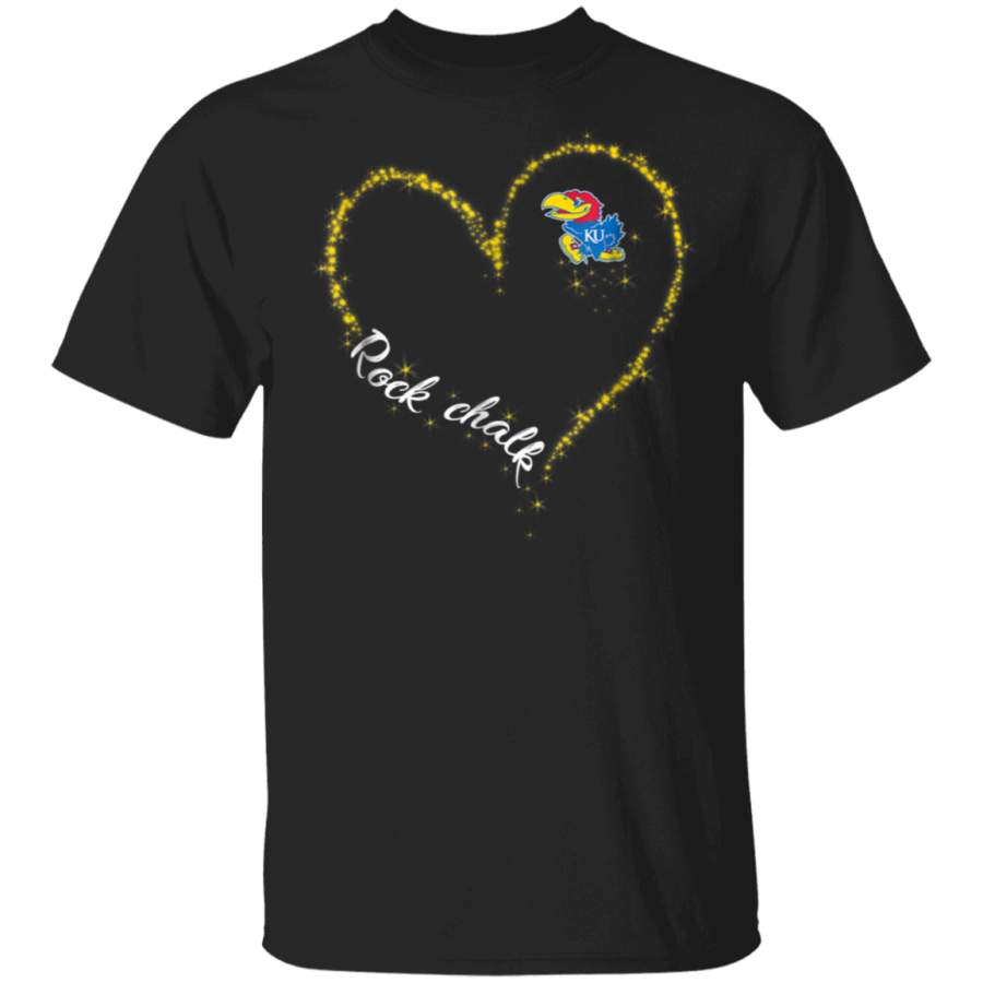 Kansas Jayhawks Blink Heart TShirt Apparel