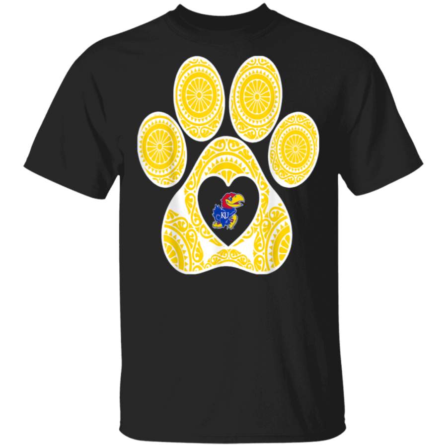 Kansas Jayhawks Mandala Paw Team Officially Licensed TShirt