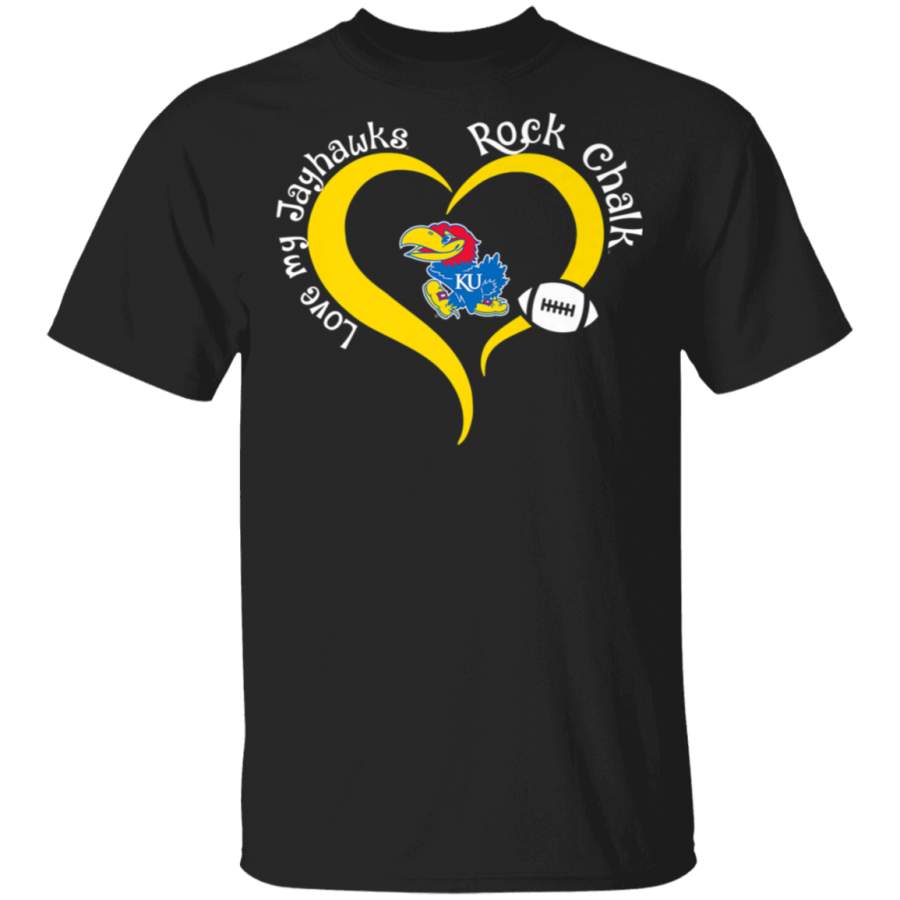 Kansas Jayhawks Double Heart TShirt Apparel