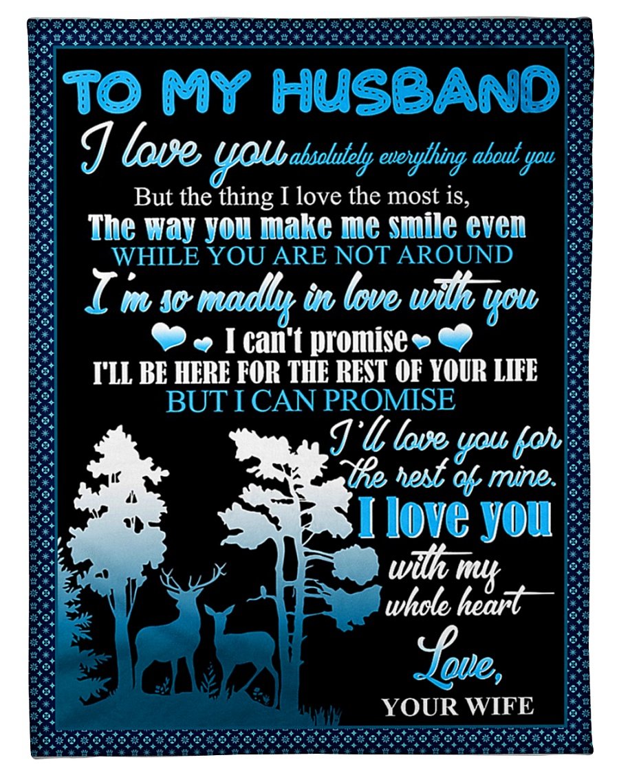 Hunting Sweetheart To My Husband Never Forget That I Love You Fleece Blanket | Adult 60×80 inch | Youth 45×60 inch | Colorful | BK7067