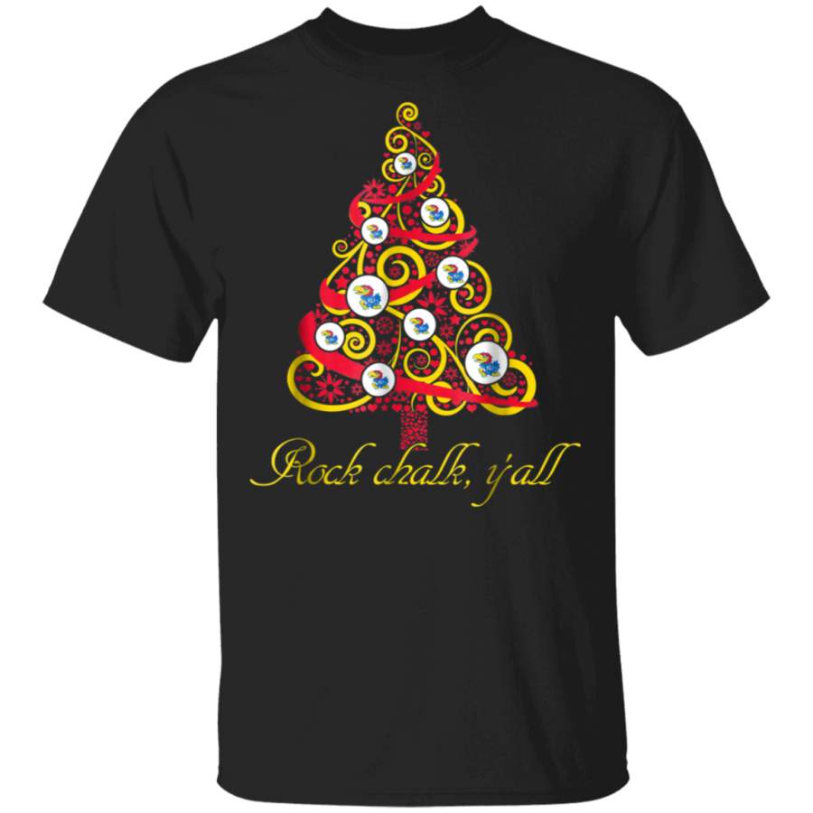 Kansas Jayhawks Christmas Tree TShirt Apparel