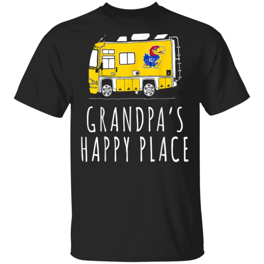 Kansas Jayhawks Camping Grandpas Happy Place Team TShirt