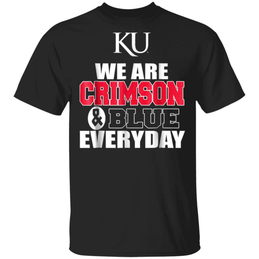 Kansas Jayhawks Crimson Blue Ku TShirt Apparel