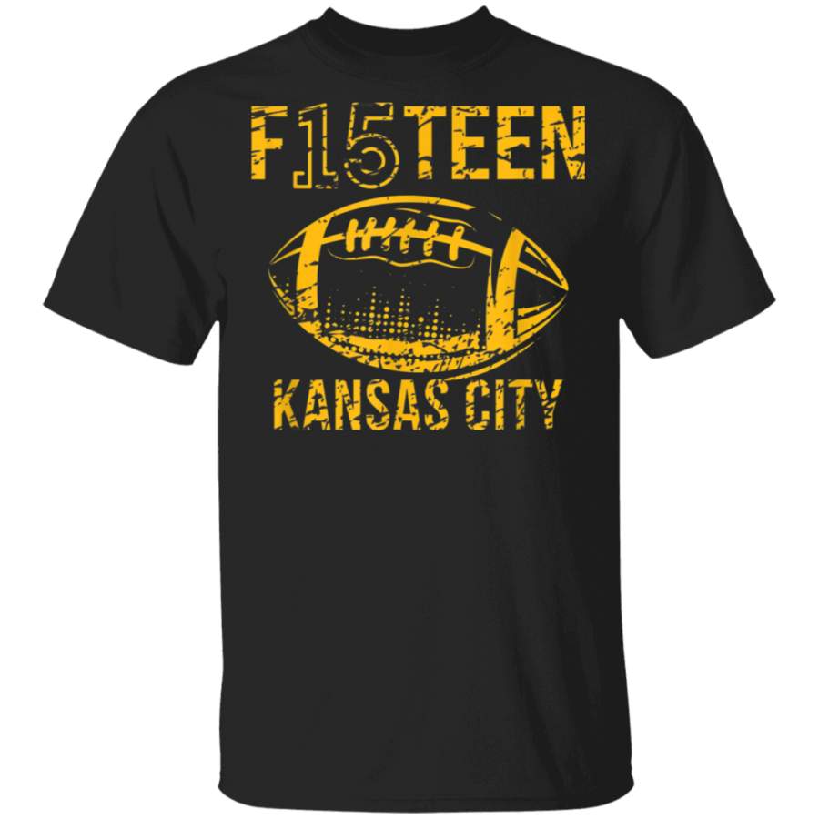 Fifteen 15 Kansas City Football Retro Jersey Gold TShirt