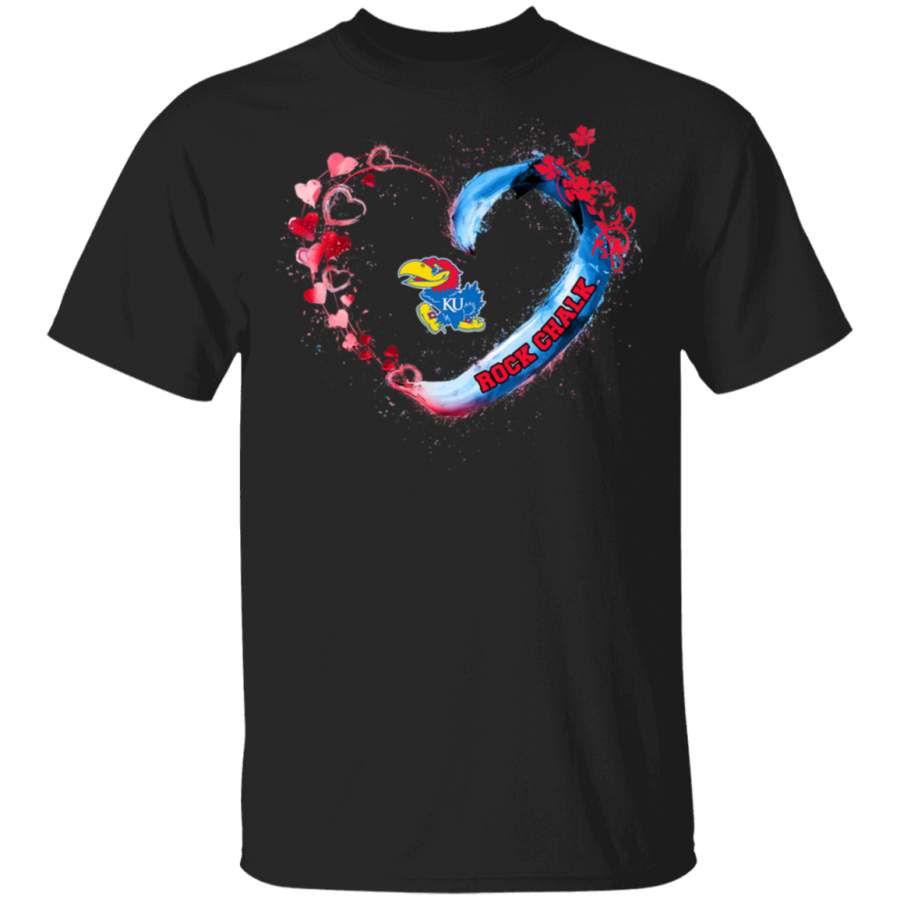 Kansas Jayhawks Beautiful Heart TShirt Apparel