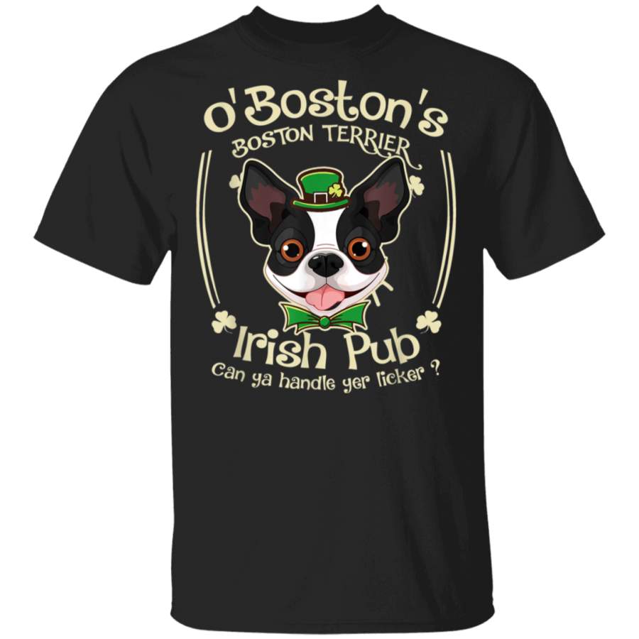 Boston Terrier Saint Patrick Gifts Funny Bostie Irish Pub TShirt