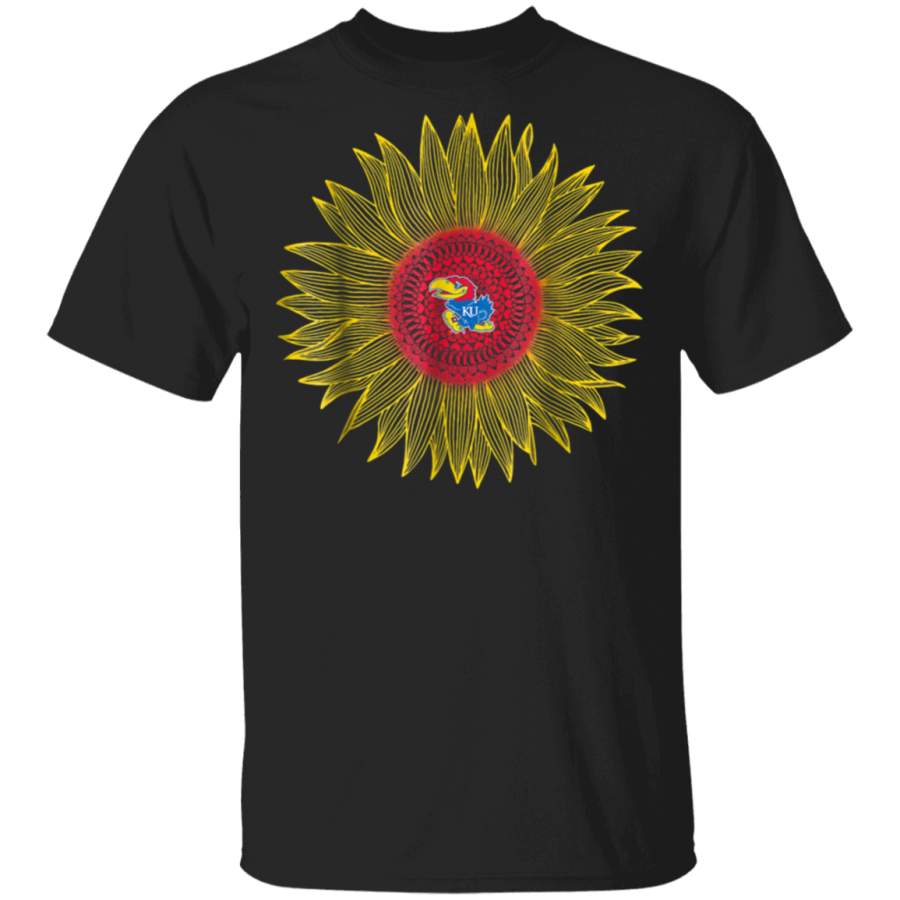 Kansas Jayhawks Golden Mandala Sunflower TShirt Apparel