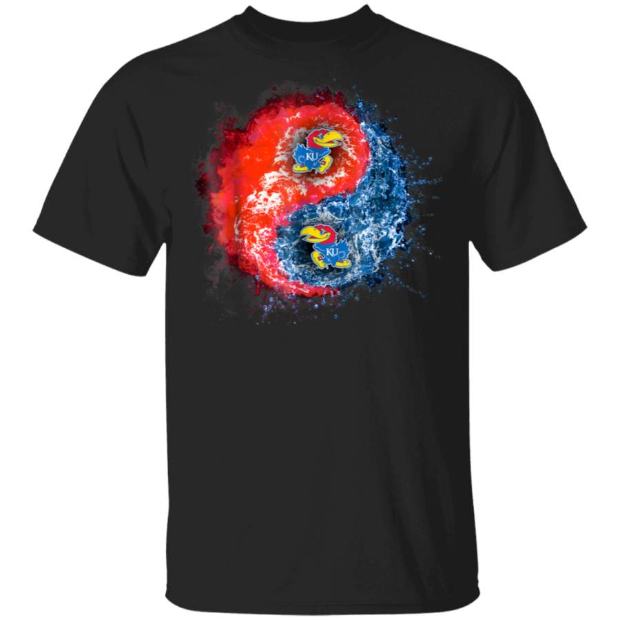 Kansas Jayhawks Fire Water Yinyang TShirt Apparel