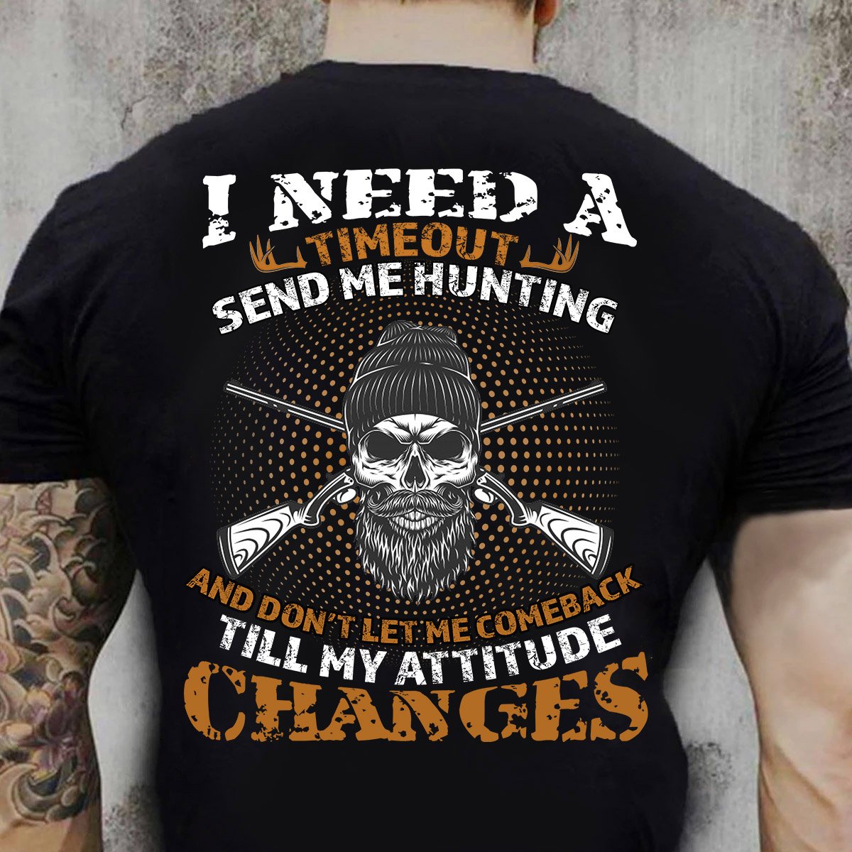 I Need A Time Out Send Me Hunting Unisex T Shirt | Full Size | Adult | Black| H31901