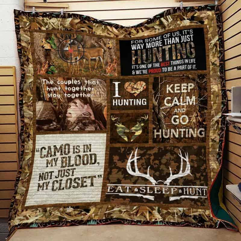 Keep Calm And Go Hunting Fleece Blanket | Adult 60×80 inch | Youth 45×60 inch | Colorful | BK3650