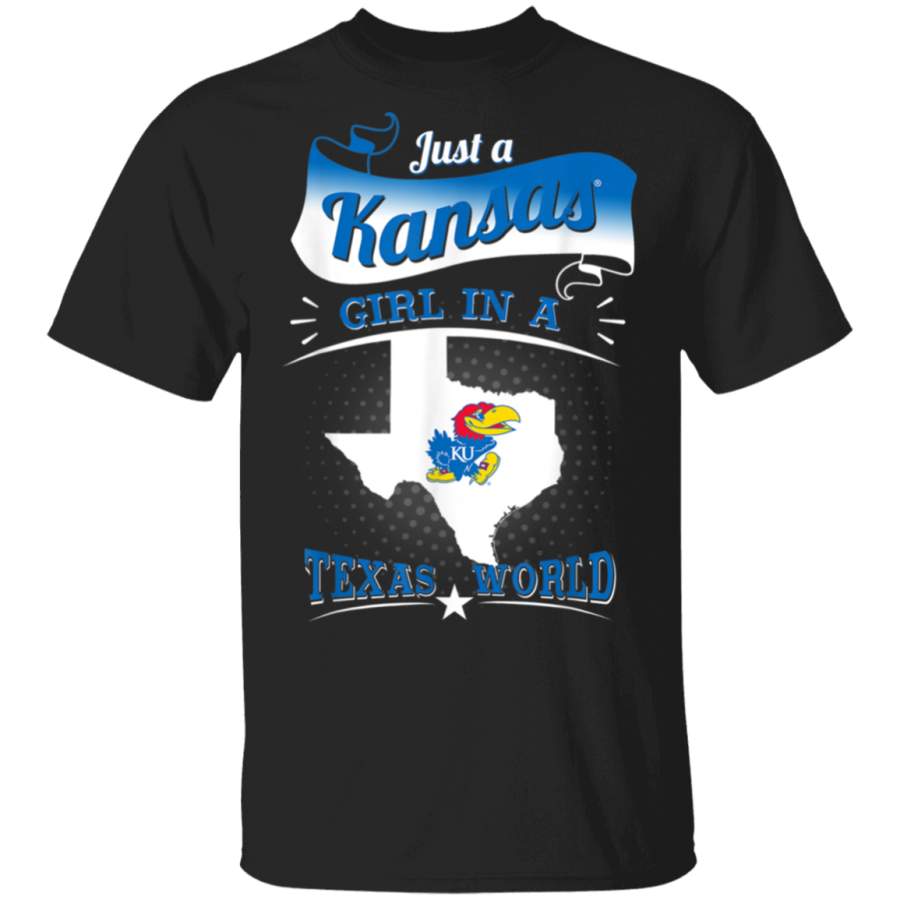 Kansas Jayhawks Girl In A Texas World TShirt Apparel