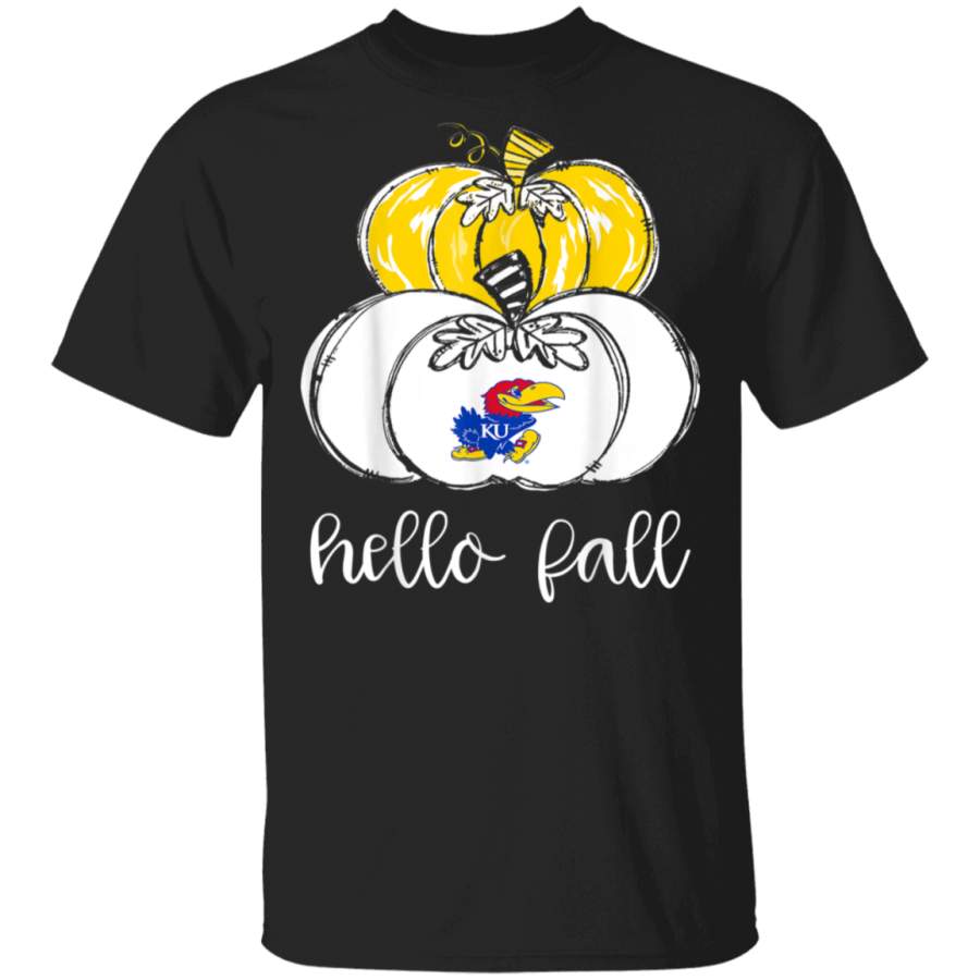 Kansas Jayhawks Fall Hello Fall Pumpkins Team TShirt