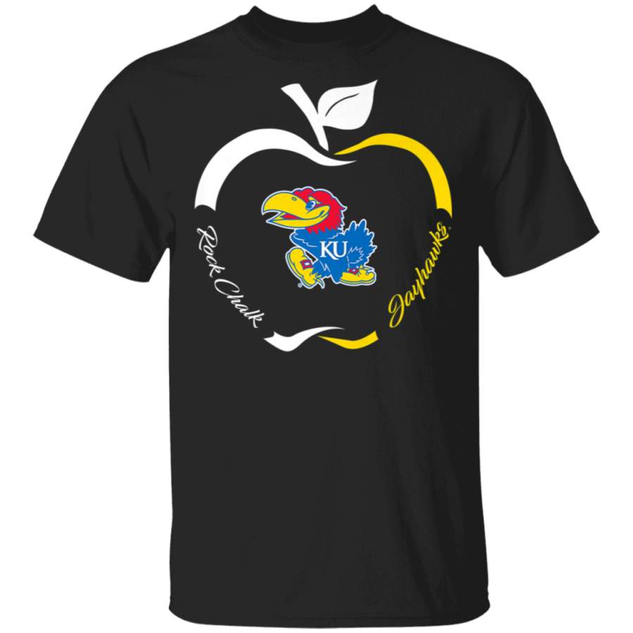 Kansas Jayhawks Apple Outline Slogan TShirt Apparel