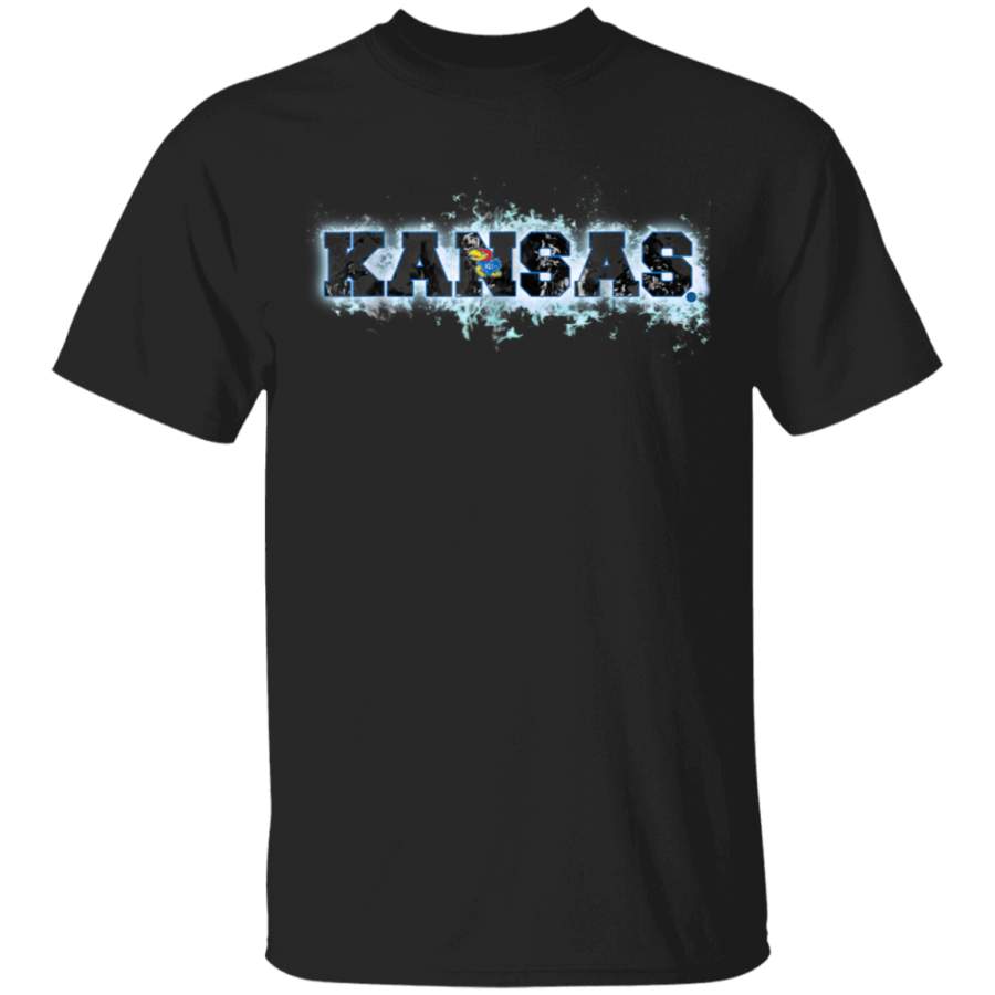 Kansas Jayhawks Fire Text TShirt Apparel