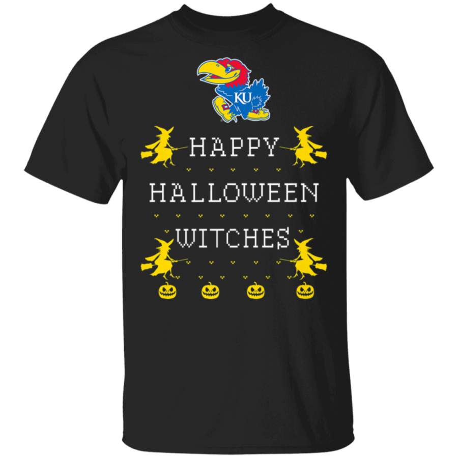 Kansas Jayhawks Happy Halloween Witches TShirt Apparel