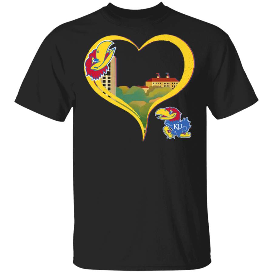 Kansas Jayhawks Heart Town TShirt Apparel