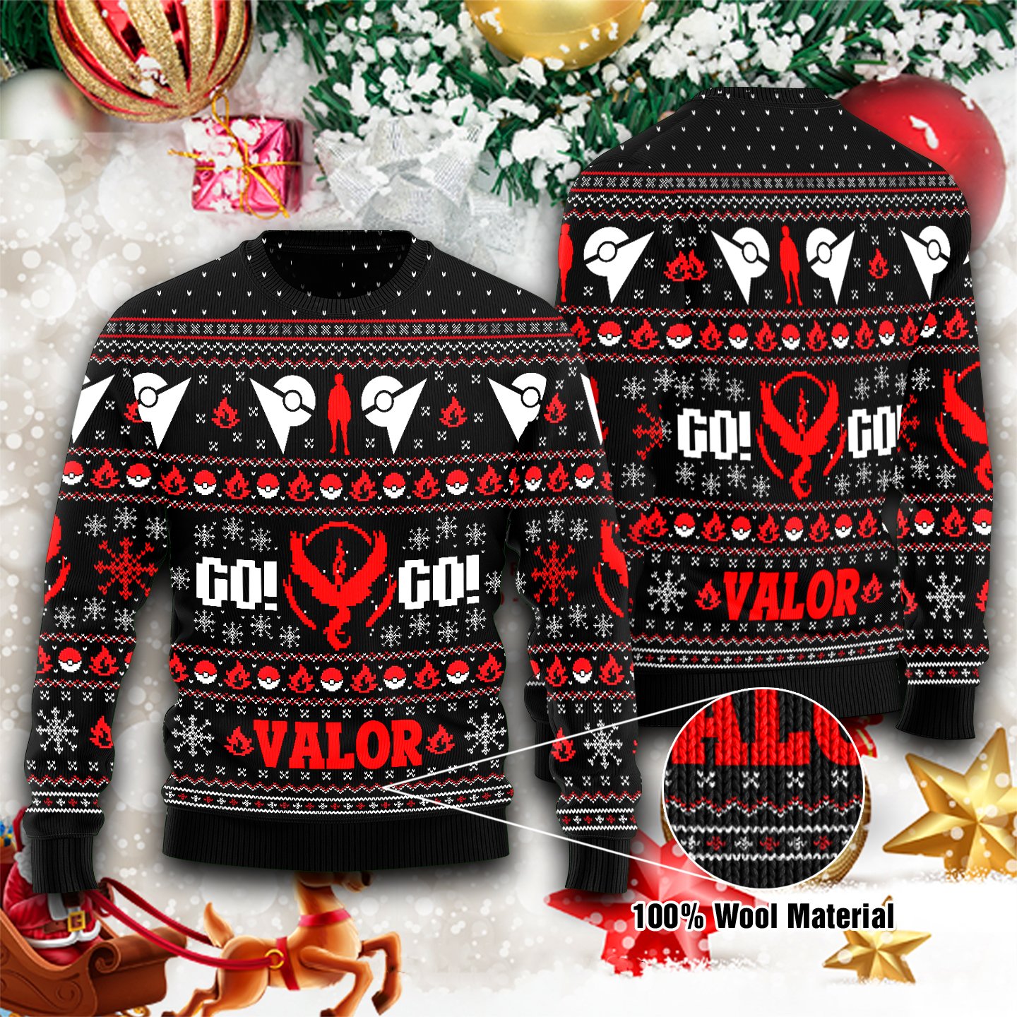 Pokemon Valor Christmas Ugly Sweater | Unisex | Full Size | Adult | Colorful | US2005