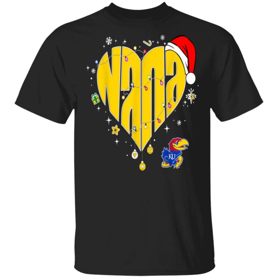 Kansas Jayhawks Chrismas Nana Heart Shape Team TShirt