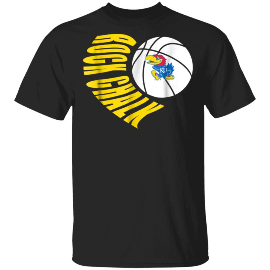 Kansas Jayhawks Half Heart TShirt Apparel