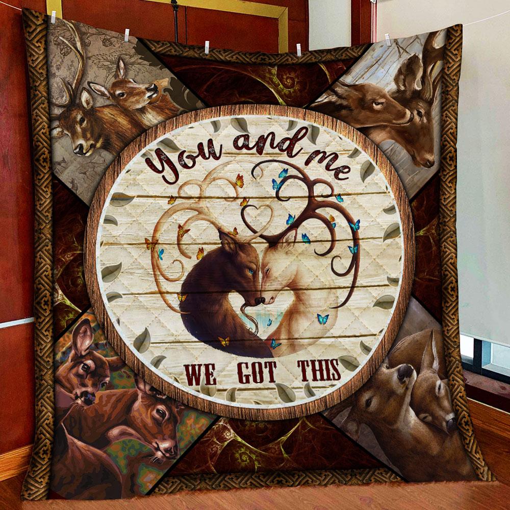 You & Me We Got This Deer Hunting Fleece Blanket | Adult 60×80 inch | Youth 45×60 inch | Colorful | BK3695