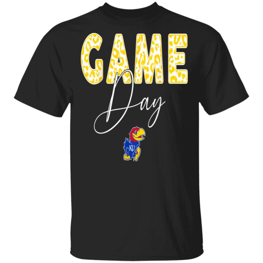 Kansas Jayhawks Game Day Leopard Swirly Team Tailgating TShirt