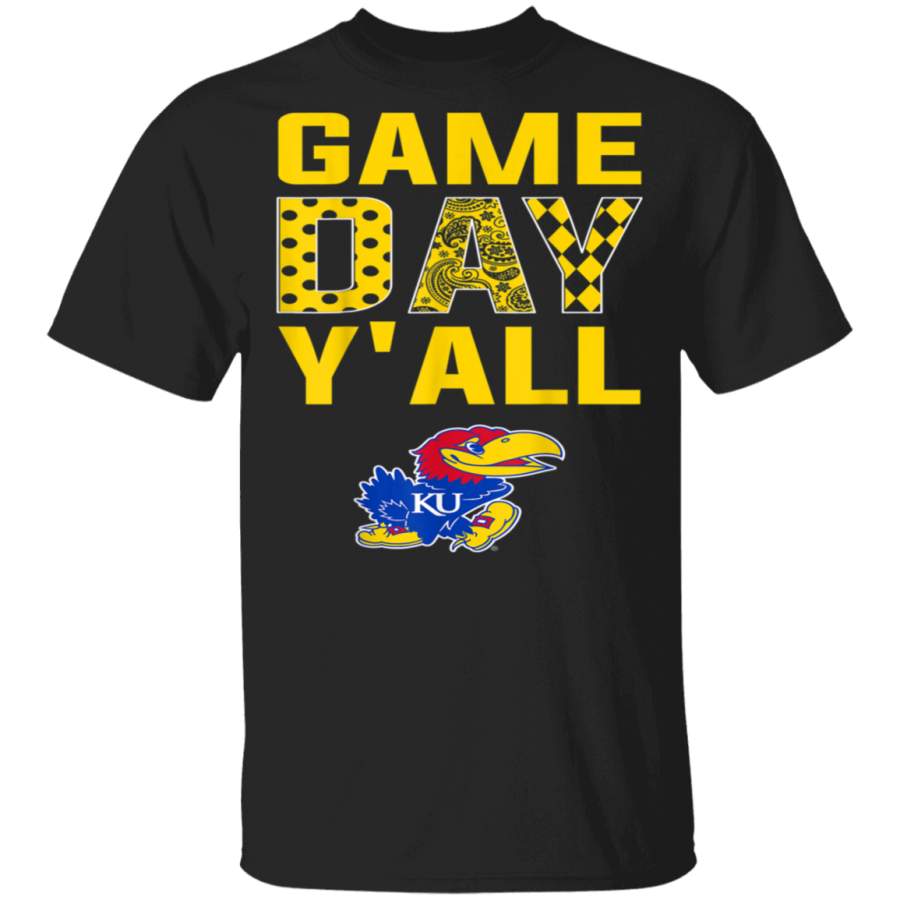 Kansas Jayhawks Game Day Yall Patterned Day Team TShirt