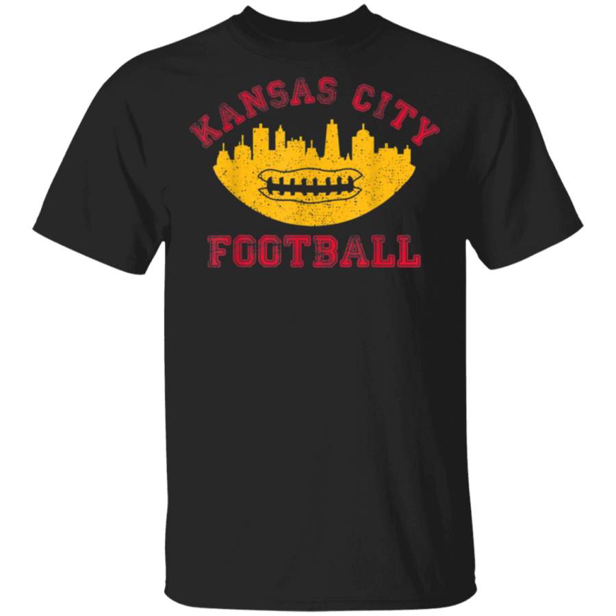 Distressed KC Pro Football Team Vintage Kansas City Skyline TShirt