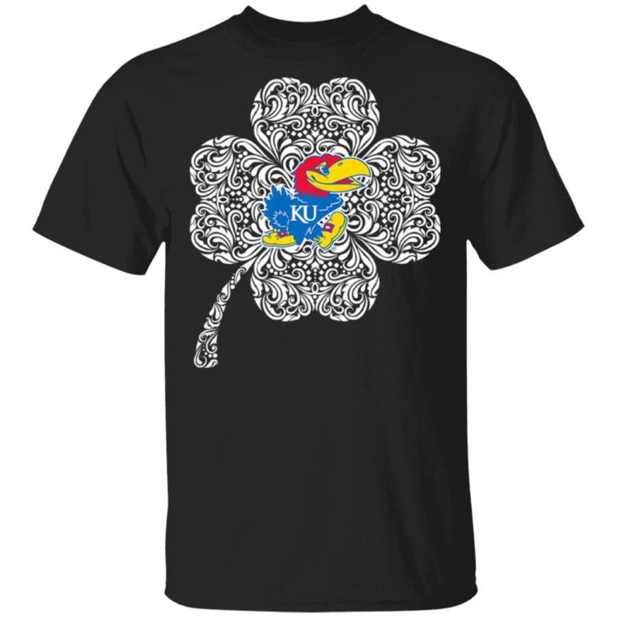 Kansas Jayhawks Clover Celtic Pattern Long Sleeve TShirt