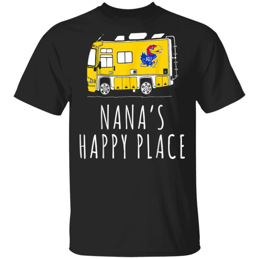 Kansas Jayhawks Camping Nanas Happy Place Team Graphic TShirt