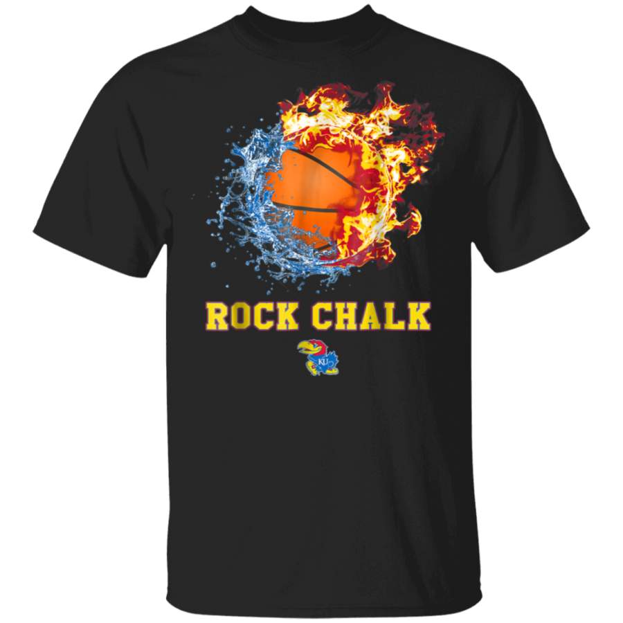 Kansas Jayhawks Fire And Water Basketball TShirt Apparel