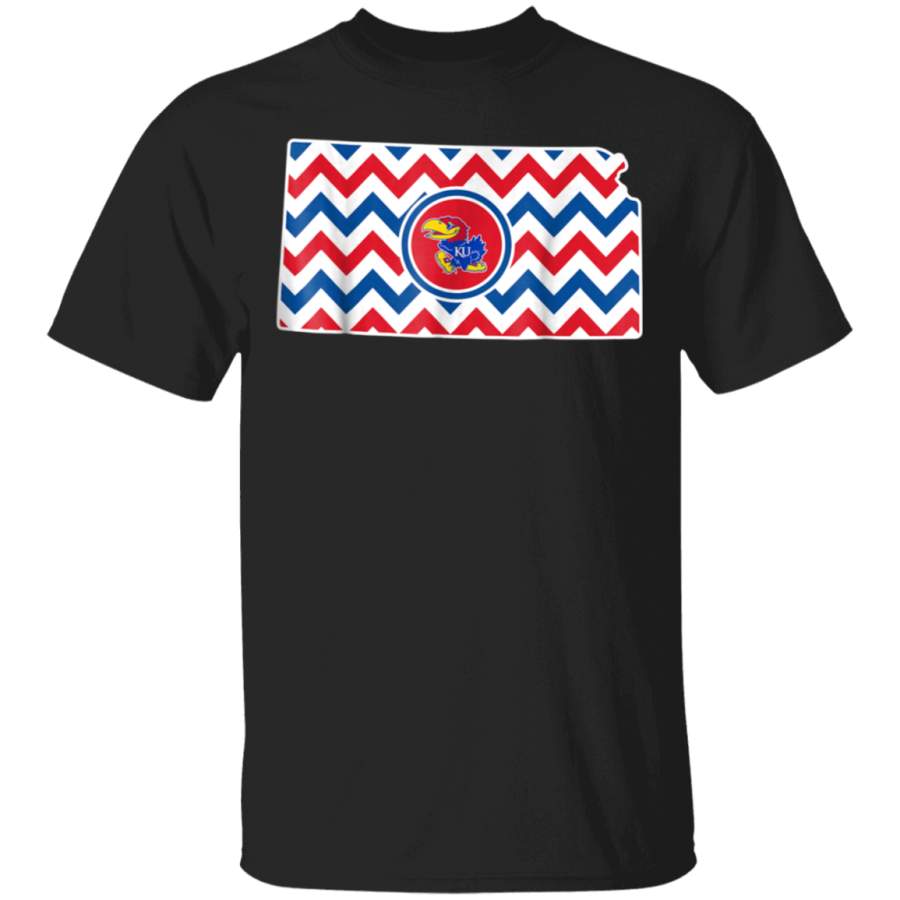 Kansas Jayhawks Chevron State TShirt Apparel